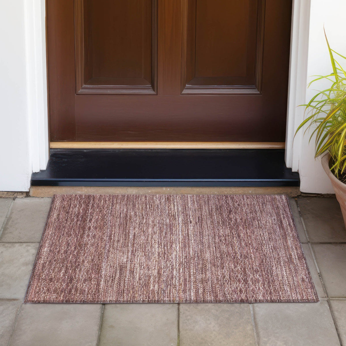Addison Chantille ACN2150 Stripes Machine Made Transitional Merlot Rug