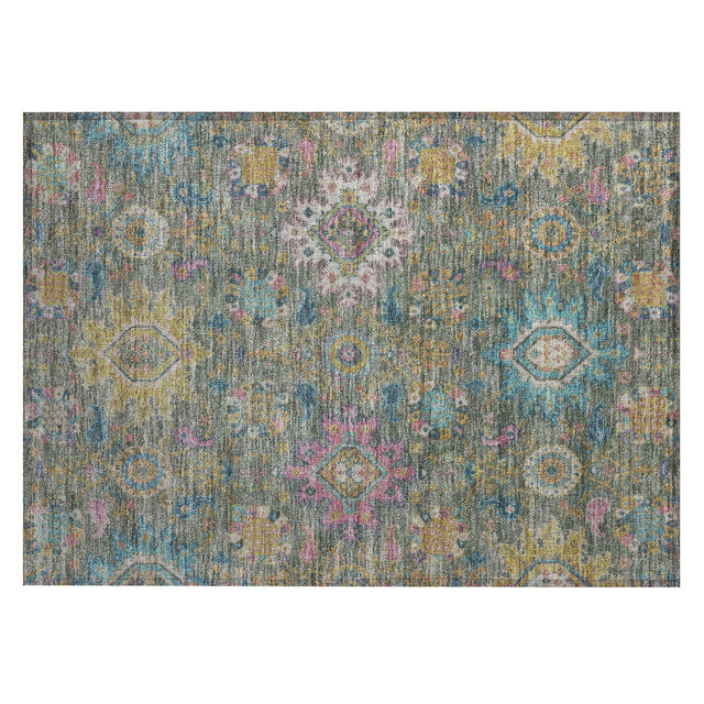 Addison Chantille ACN2151 Medallions Machine Made Traditional Aloe Rug