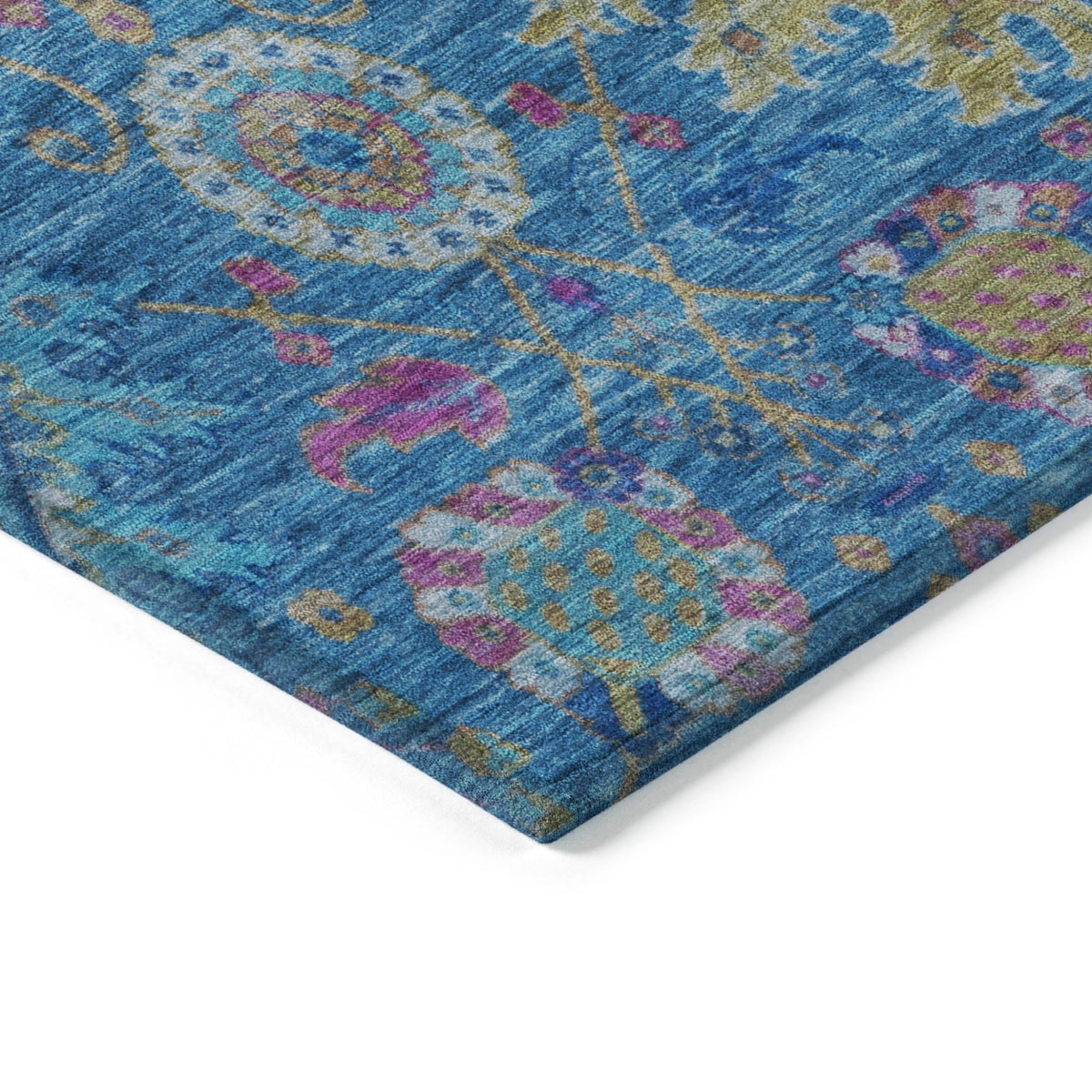 Addison Chantille ACN2151 Medallions Machine Made Traditional Blue Rug