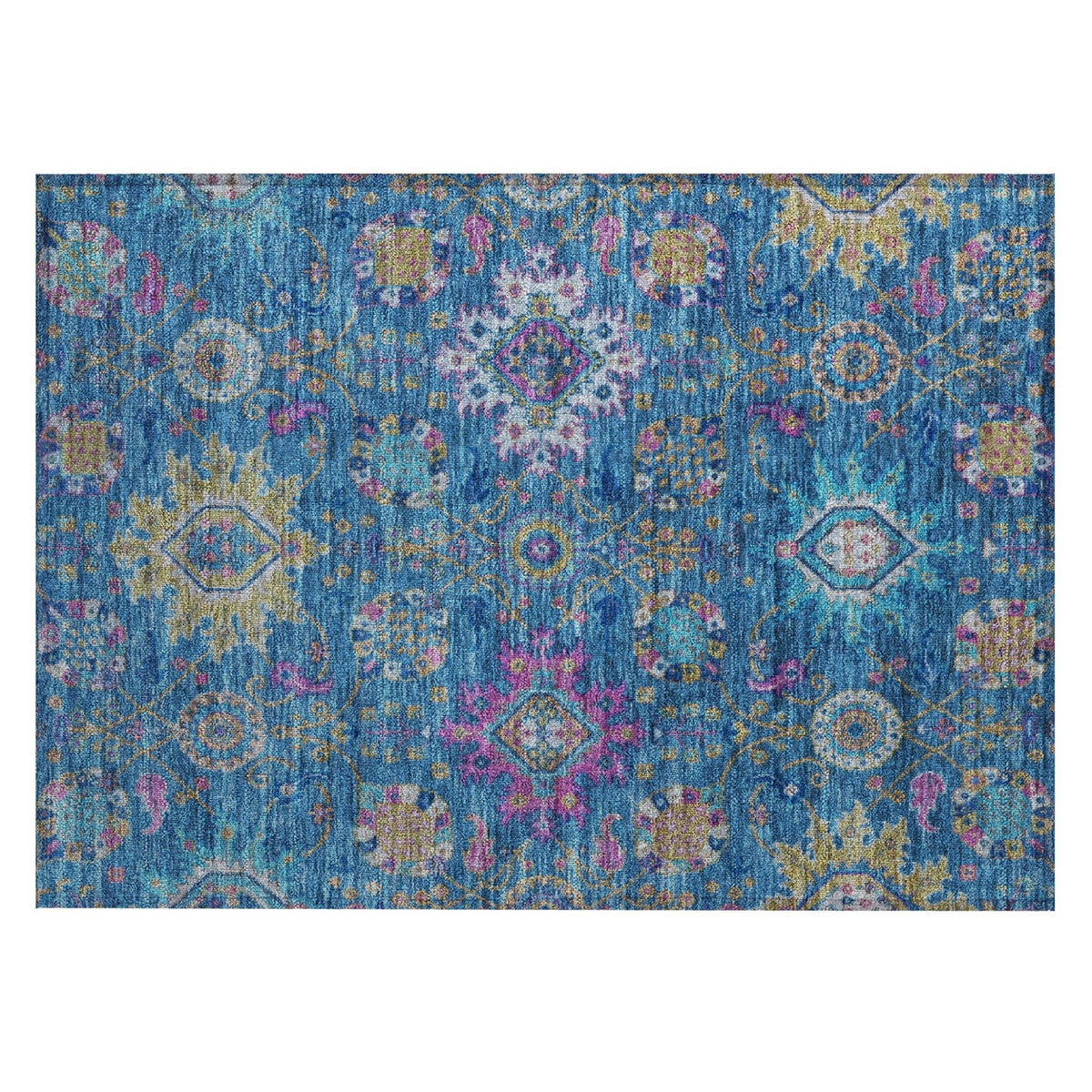 Addison Chantille ACN2151 Medallions Machine Made Traditional Blue Rug