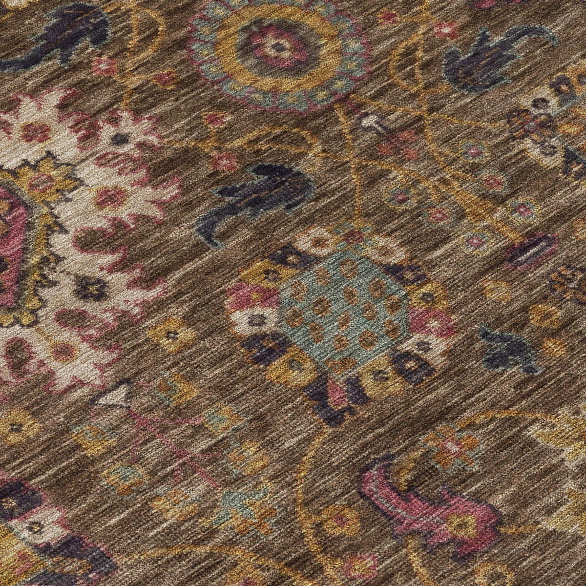 Addison Chantille ACN2151 Medallions Machine Made Traditional Chocolate Rug