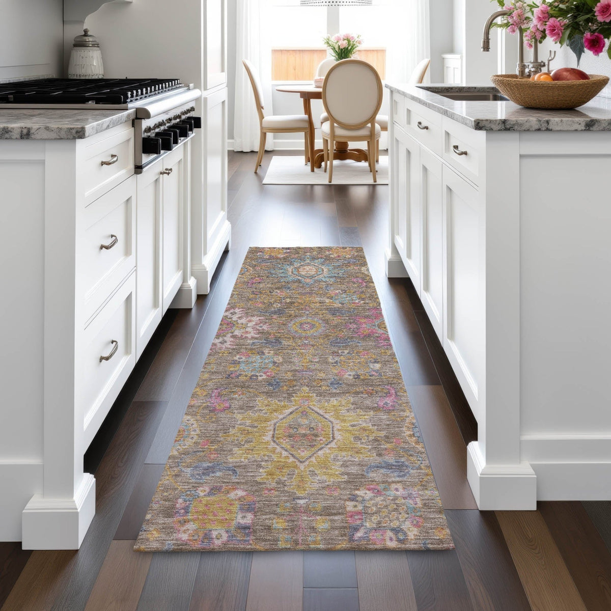 Addison Chantille ACN2151 Medallions Machine Made Traditional Mocha Rug