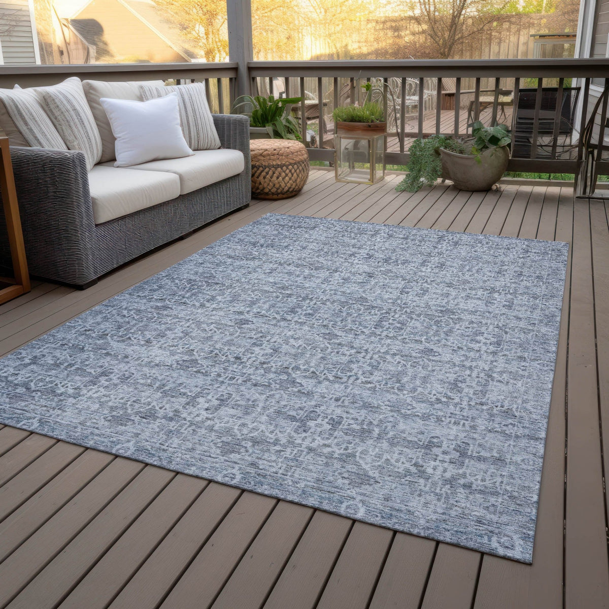 Addison Chantille ACN2152 Stripes Machine Made Transitional Blue Rug