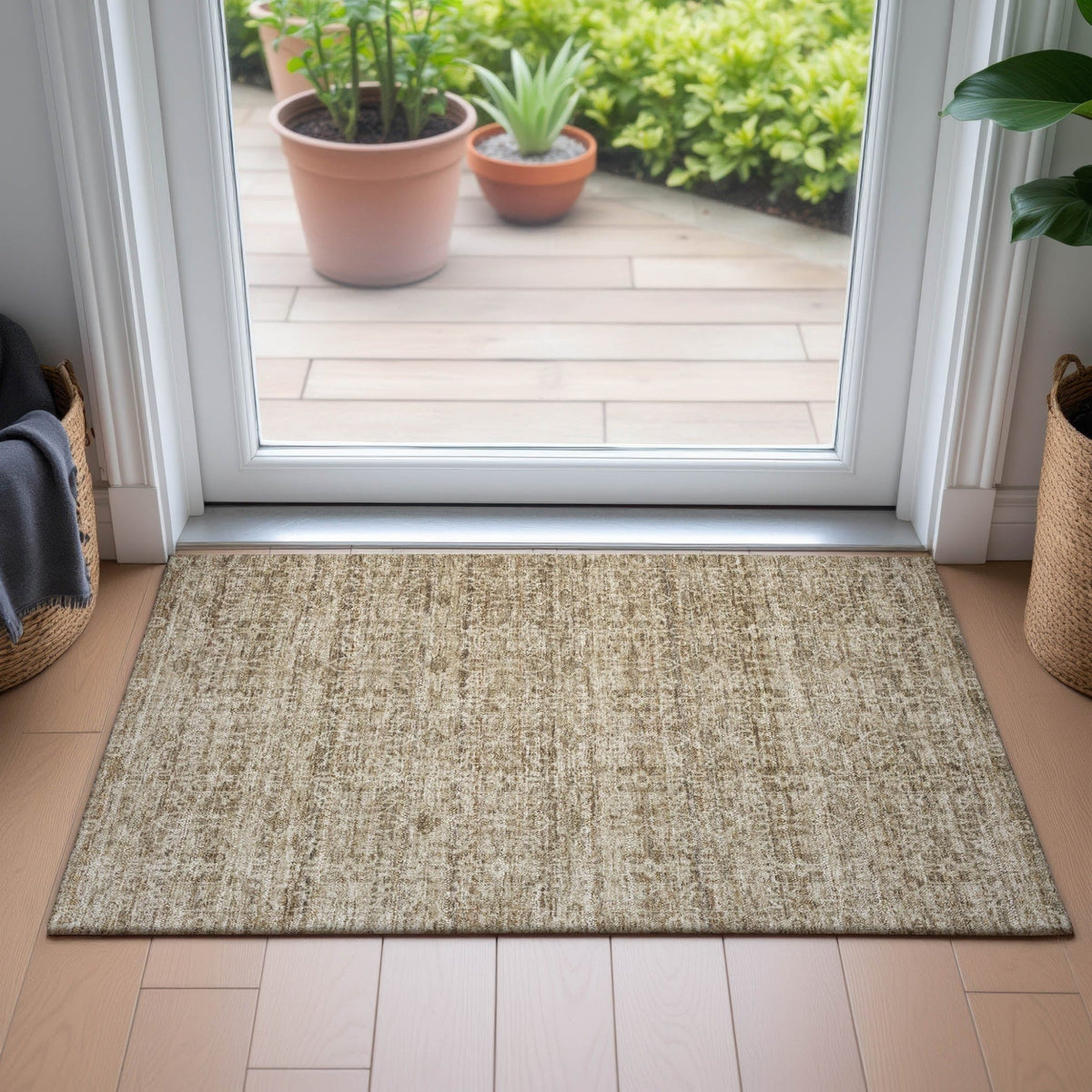 Addison Chantille ACN2152 Stripes Machine Made Transitional Brown Rug