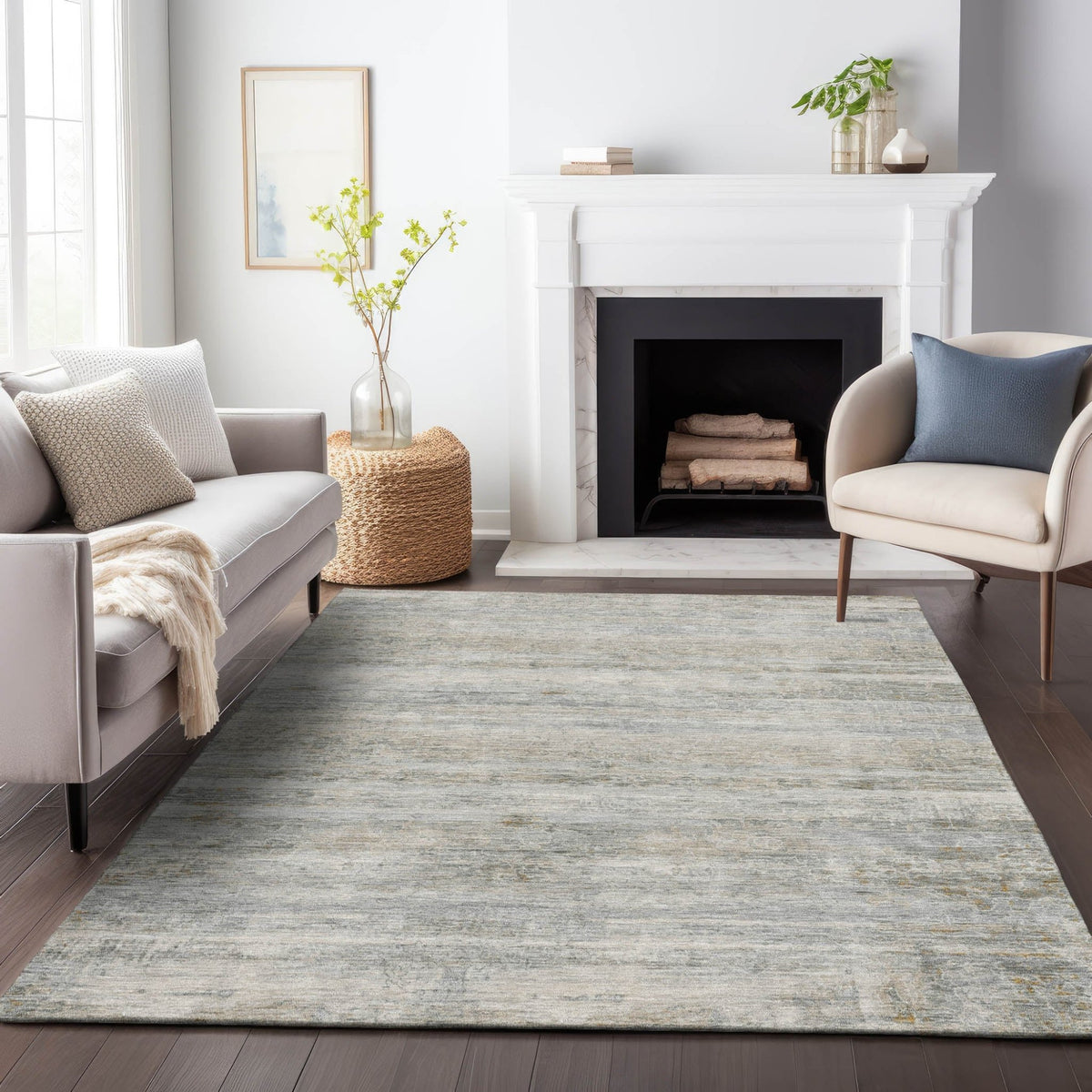 Addison Chantille ACN2154 Stripes Machine Made Transitional Granite Rug