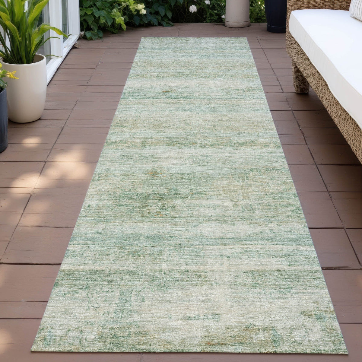 Addison Chantille ACN2154 Stripes Machine Made Transitional Green Rug