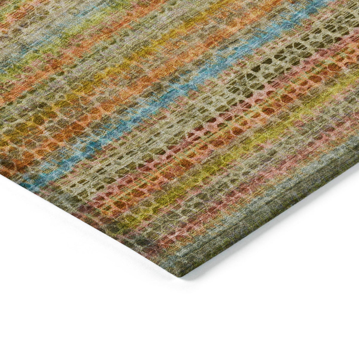 Addison Chantille ACN2155 Stripes Machine Made Transitional Coral Rug