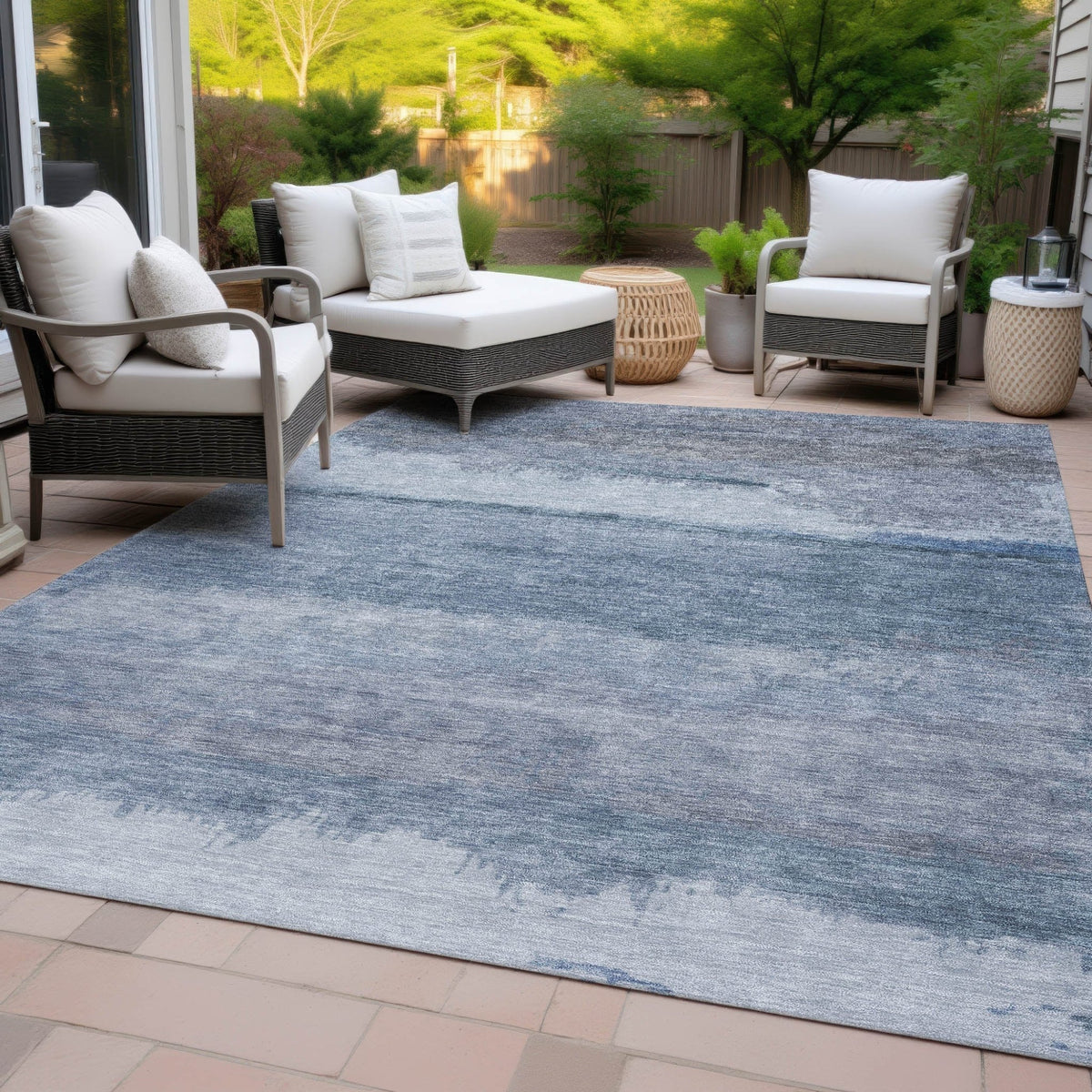 Addison Chantille ACN2156 Modern Machine Made Transitional Blue Rug