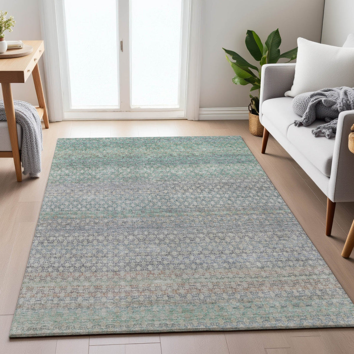 Addison Chantille ACN2158 Abstract Machine Made Transitional Beige Rug