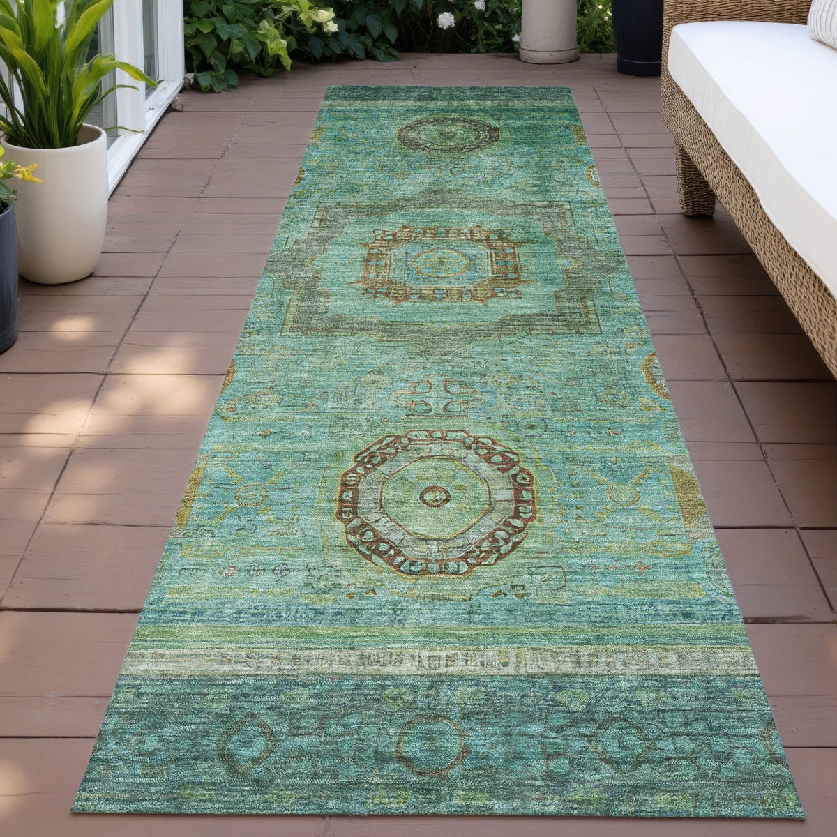 Addison Chantille ACN2159 Global Machine Made Traditional Green Rug