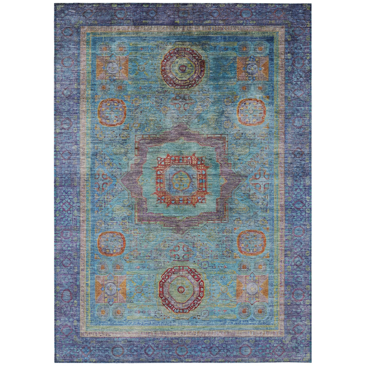 Addison Chantille ACN2159 Global Machine Made Traditional Teal Rug