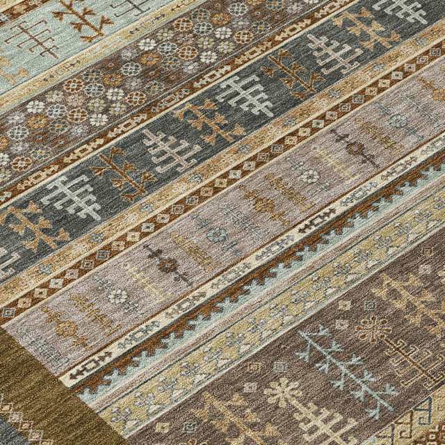 Addison Chantille ACN2160 Stripes Machine Made Transitional Brown Rug