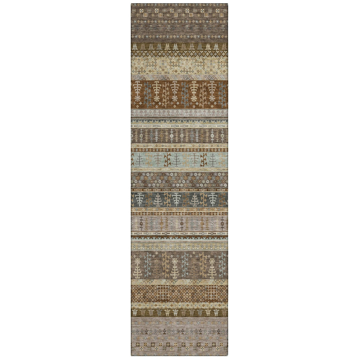 Addison Chantille ACN2160 Stripes Machine Made Transitional Brown Rug