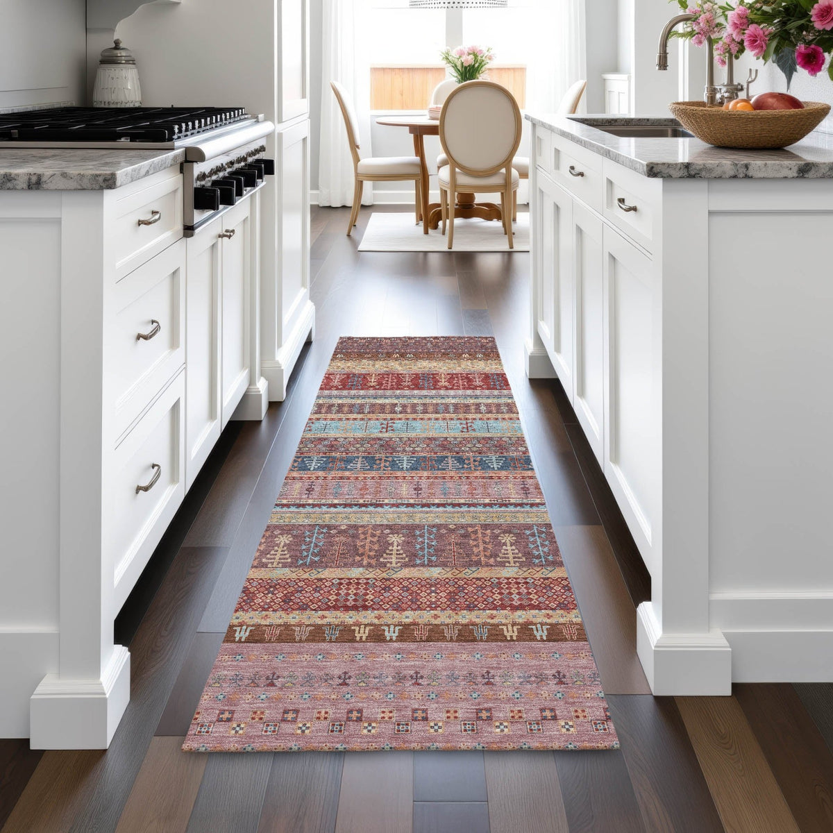 Addison Chantille ACN2160 Stripes Machine Made Transitional Red Rug
