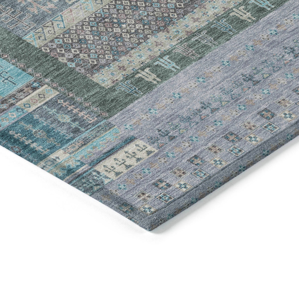 Addison Chantille ACN2160 Stripes Machine Made Transitional Teal Rug