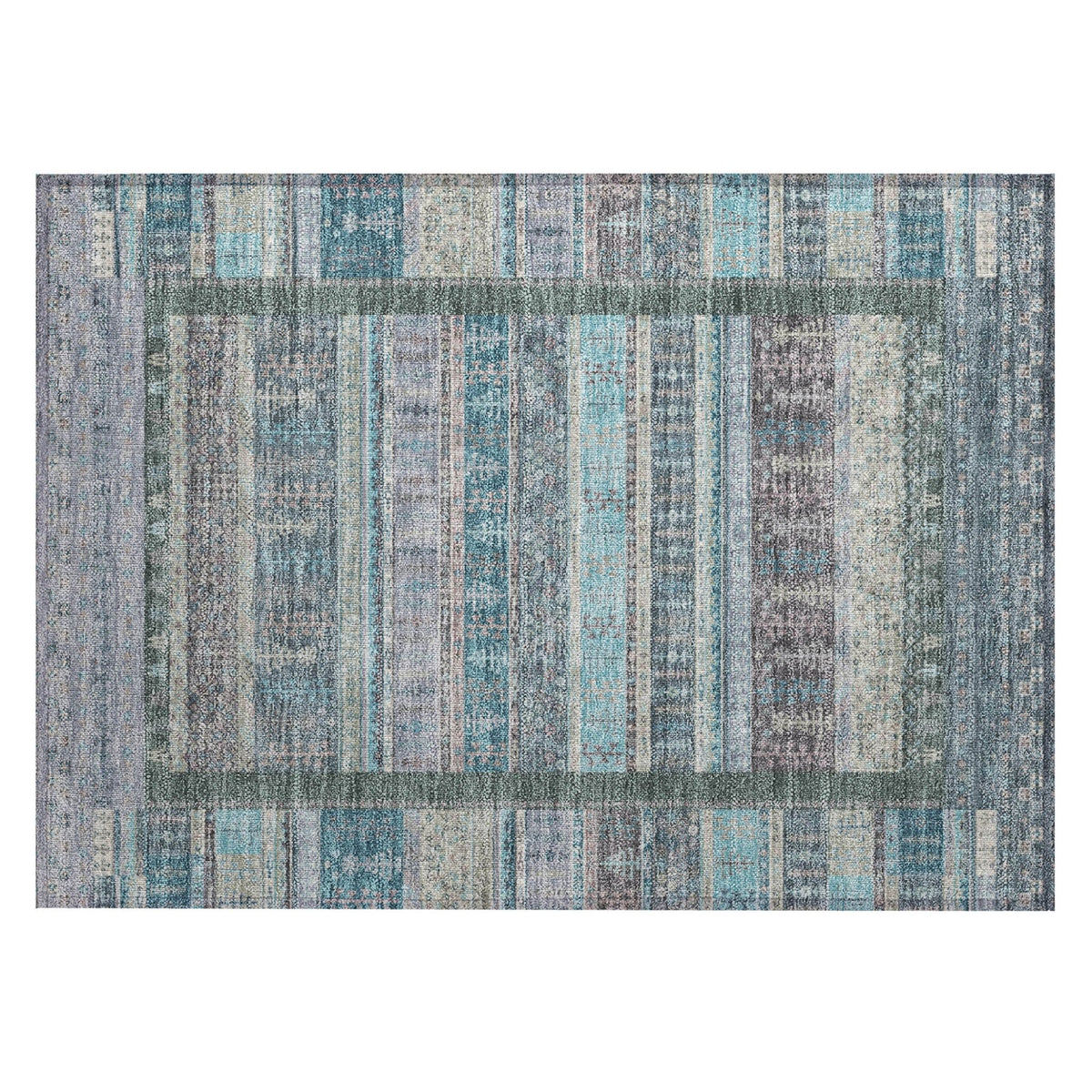 Addison Chantille ACN2160 Stripes Machine Made Transitional Teal Rug