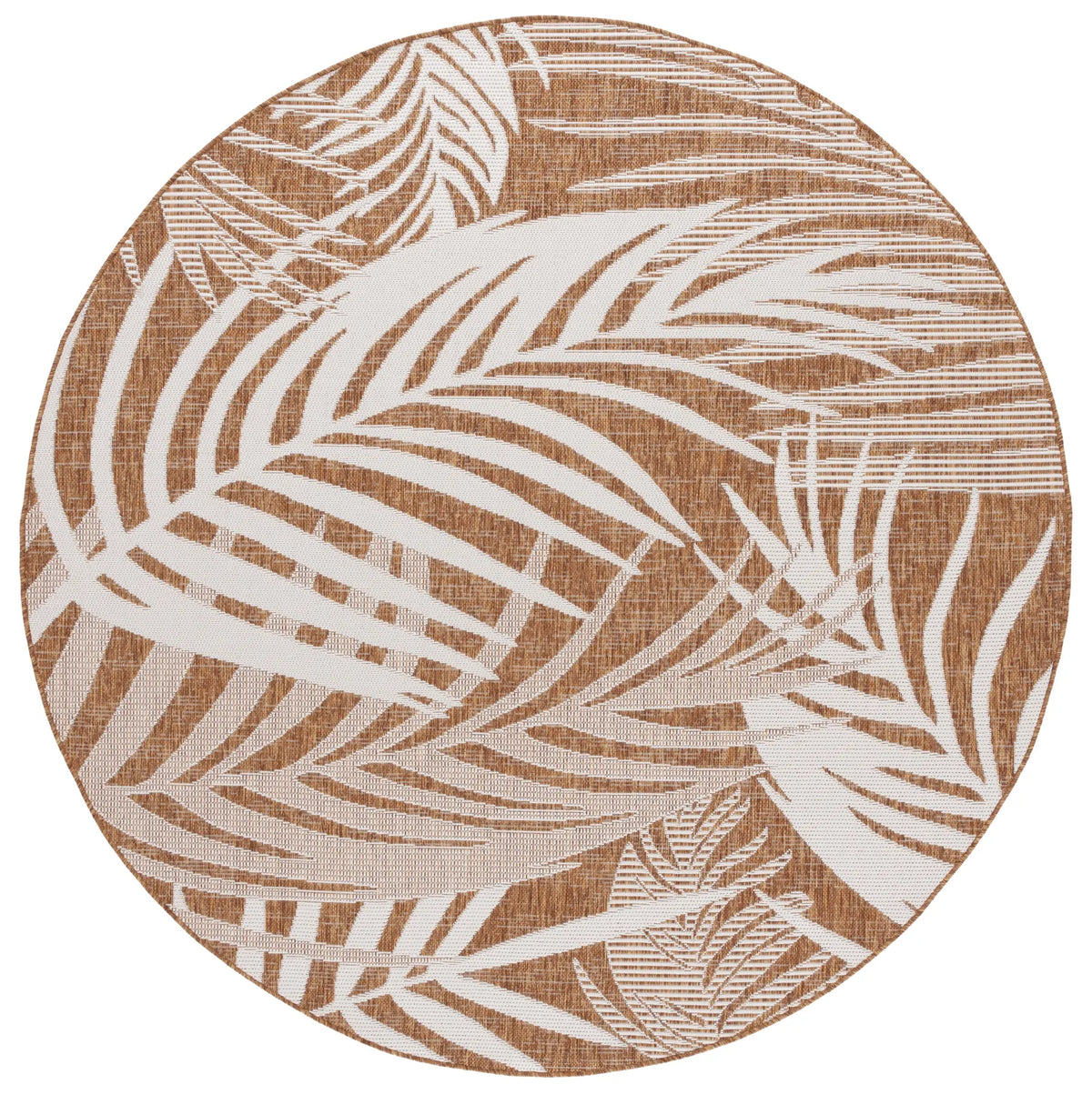 Safavieh Beach House 6'-7" x 6'-7" Rug in Brown / Ivory