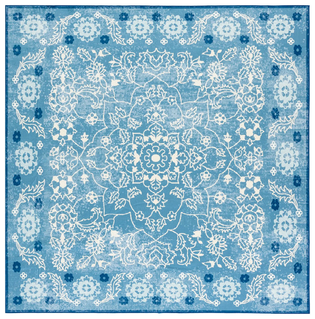 Safavieh Martha Stewart Washable 6'-0" x 6'-0" Rug in Blue / Beige