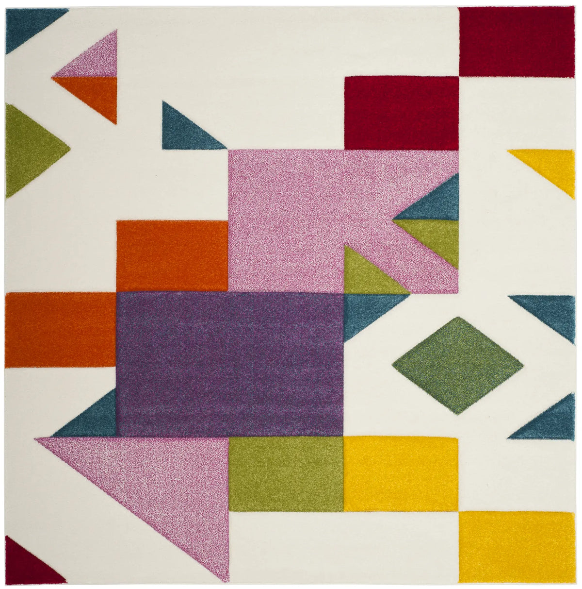 Safavieh Hollywood 6'-7" x 6'-7" Rug in Ivory / Rose