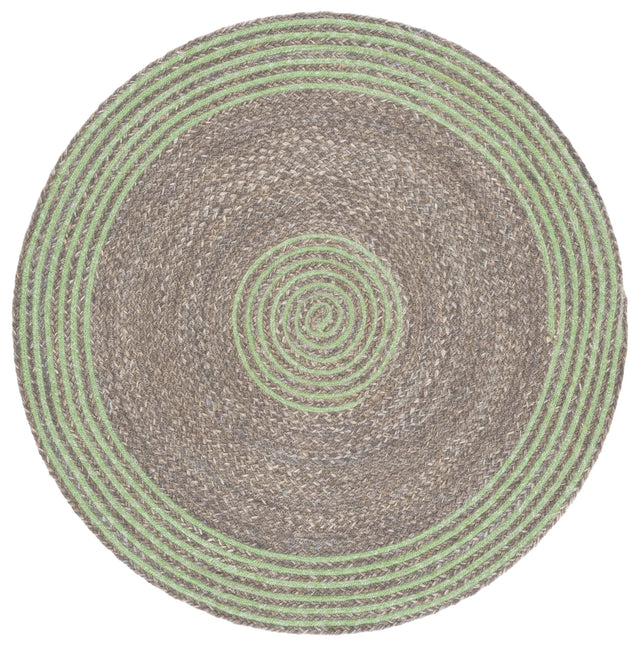 Safavieh Braided 3'-0" x 3'-0" Rug in Grey / Green
