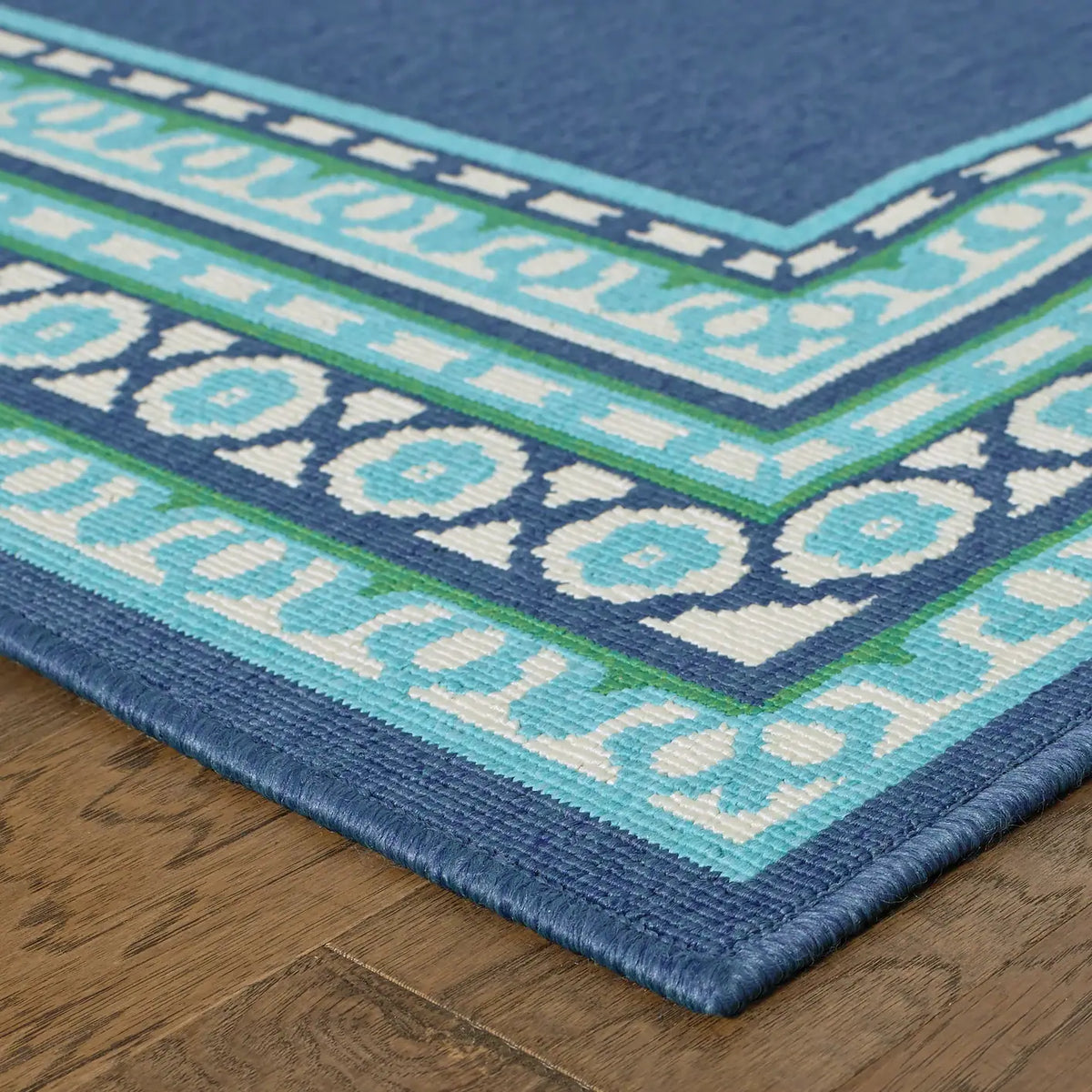 Oriental Weavers Sphinx Meridian 9650B Navy / Green Rugs - corner detail