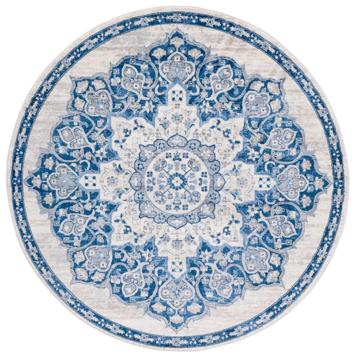 Safavieh Brentwood 6'-7" x 6'-7" Rug in Ivory / Navy