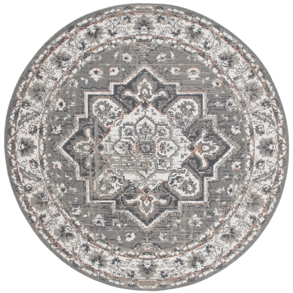 Safavieh Pyramid 6'-7" x 6'-7" Rug in Grey / Ivory