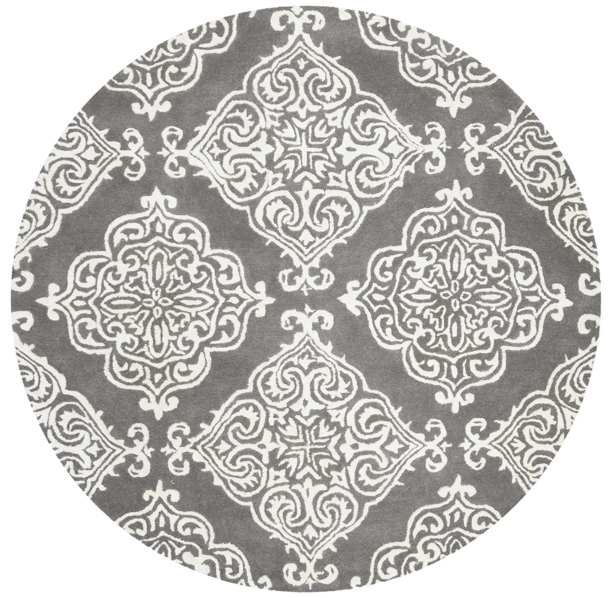 Safavieh Glamour 6'-0" x 6'-0" Rug in Dark Grey / Ivory