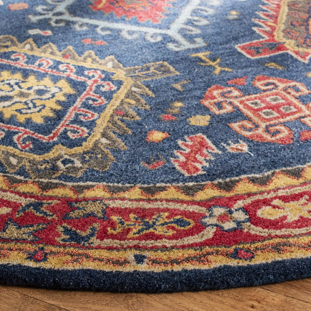 Safavieh Heritage 6'-0" x 6'-0" Rug in Navy / Red