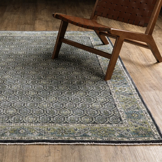 Oriental Weavers Sphinx ELIANA ELI01 Blue Border Rugs - angle/detail