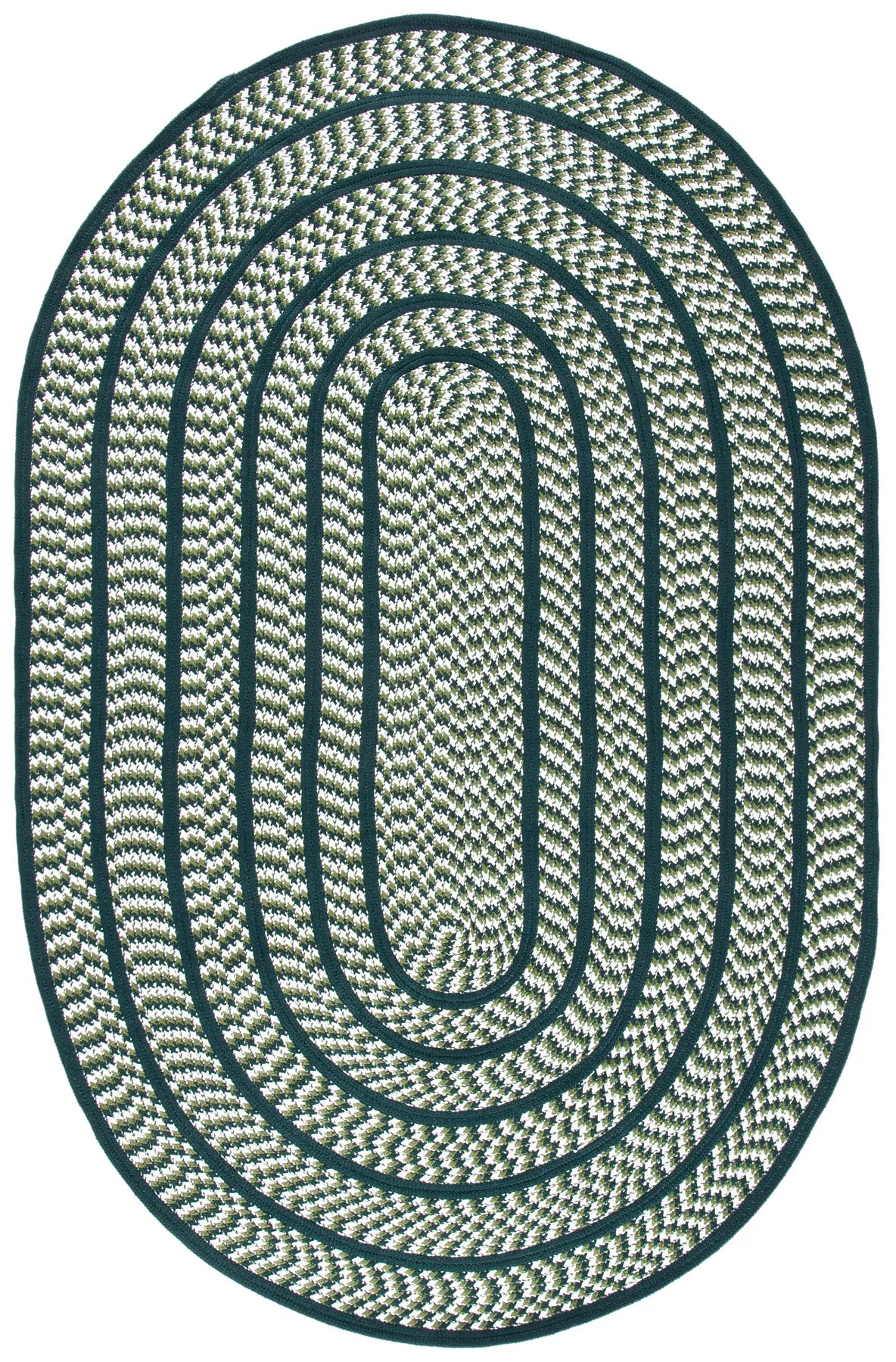 Safavieh Braided 5'-0" x 8'-0" Rug in Ivory / Dark Green
