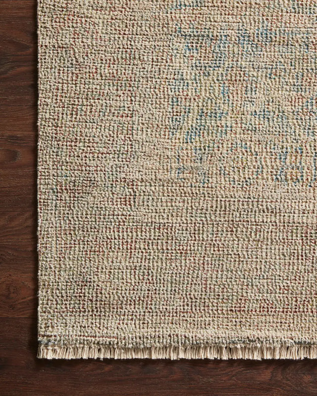 Loloi Priya Pry-06 Denim/Rust Rugs - corner on wood