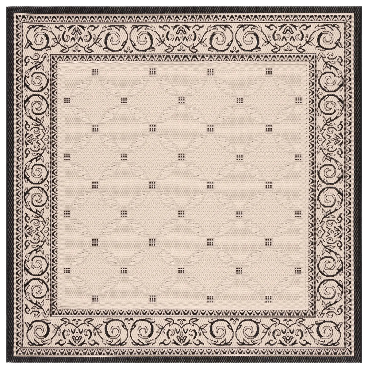 Safavieh Courtyard 6'-7" x 6'-7" Rug in Sand / Black