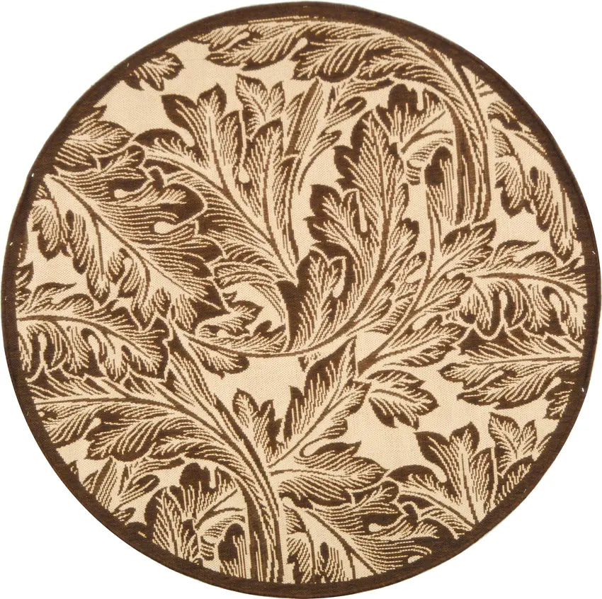 Safavieh Courtyard 5'-3" x 5'-3" Rug in Natural / Brown