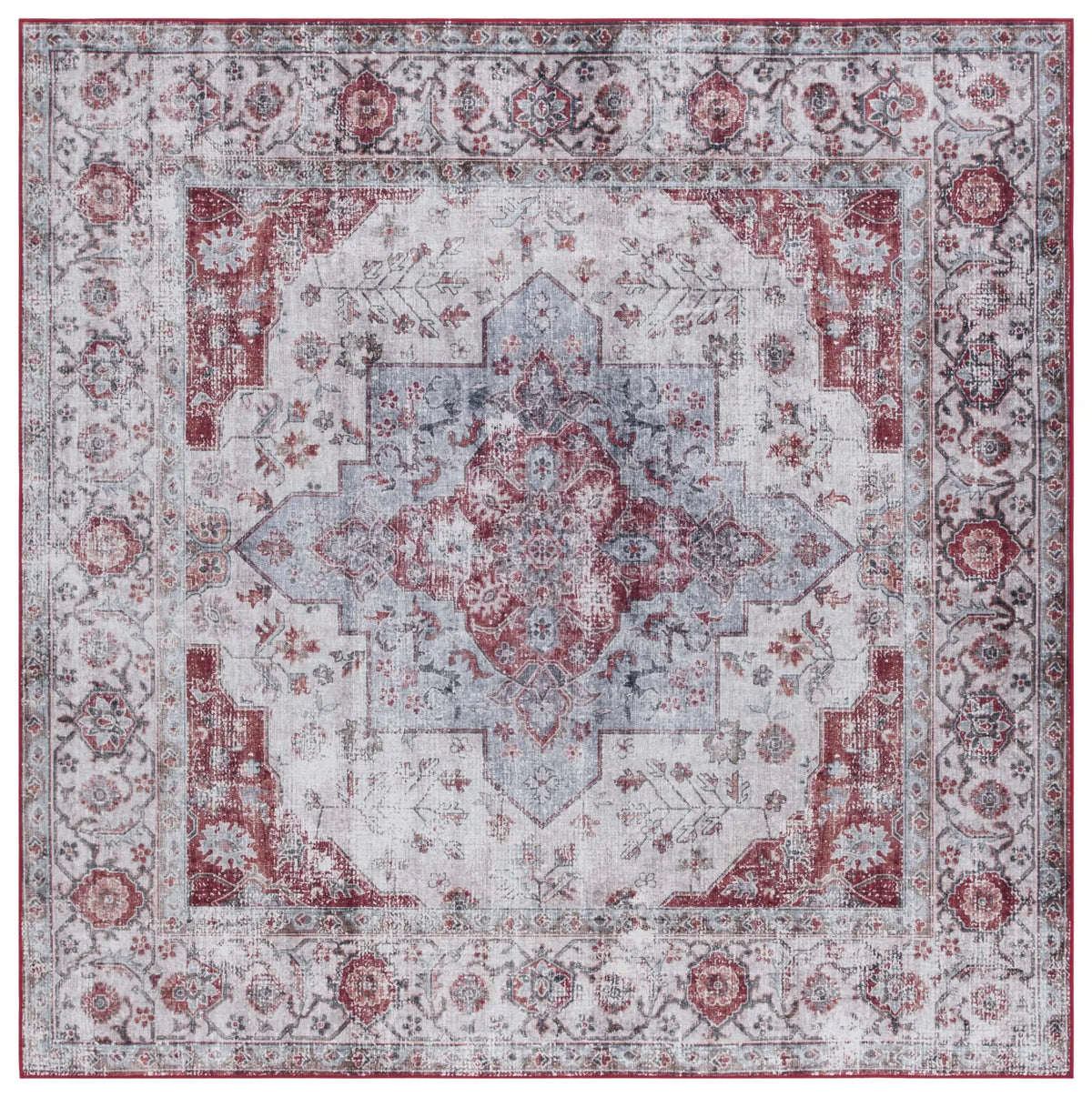 Safavieh Tucson 6'-0" x 6'-0" Rug in Beige Green / Rust