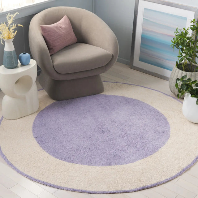 Safavieh Easy Care 6'-0" x 6'-0" Rug in Ivory / Lilac
