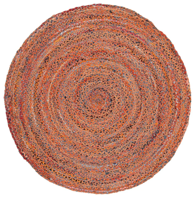 Safavieh Braided 6'-0" x 6'-0" Rug in Orange / Rust