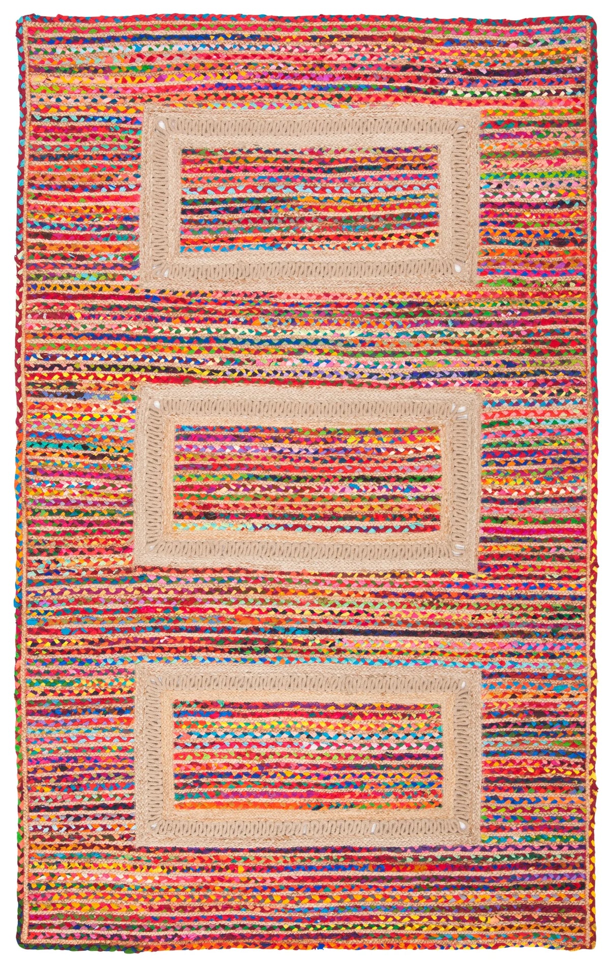 Safavieh Braided 5'-0" x 8'-0" Rug in Pink / Sage