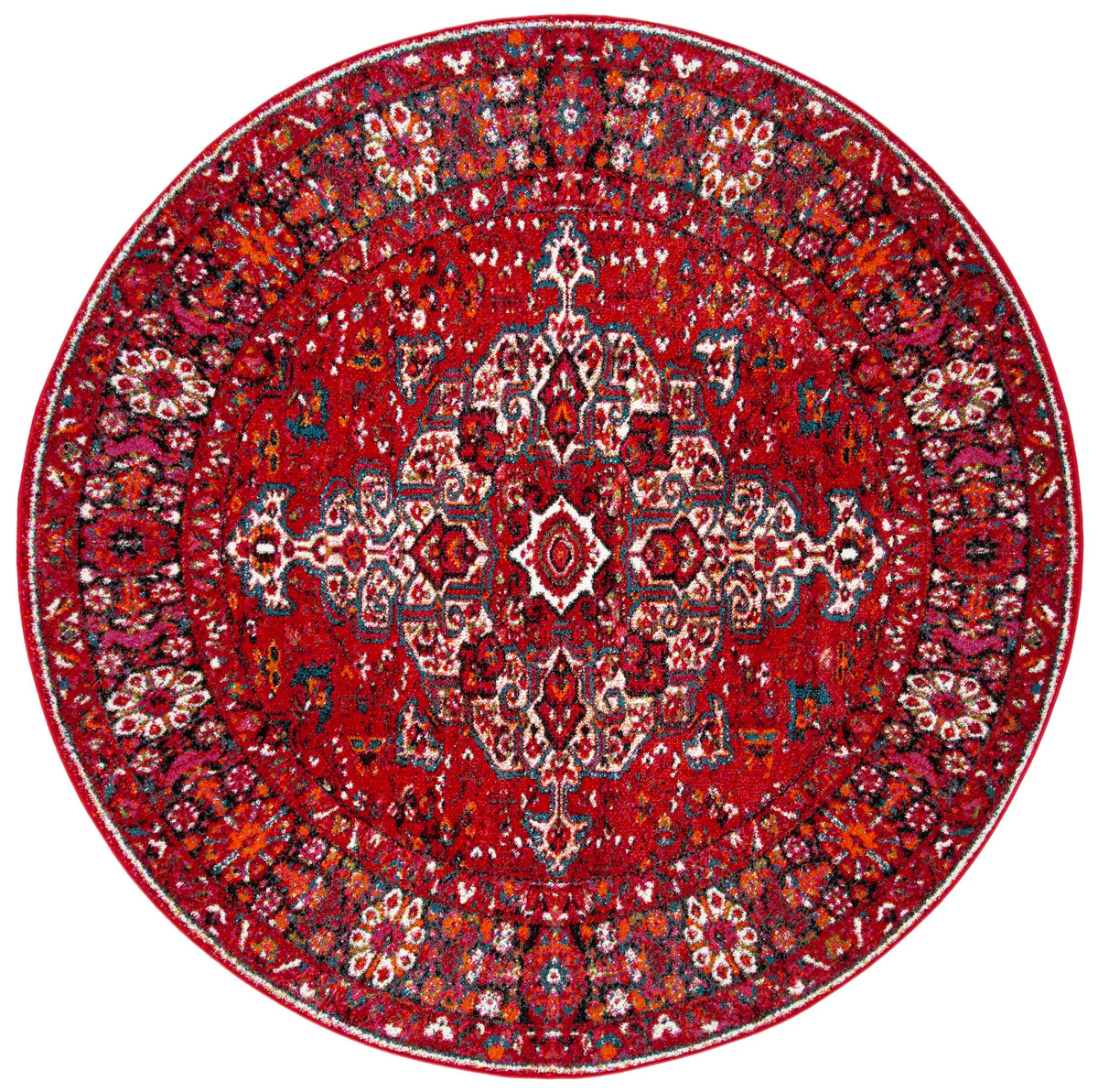 Safavieh Vintage Hamadan 5'-3" x 5'-3" Rug in Red / Multi
