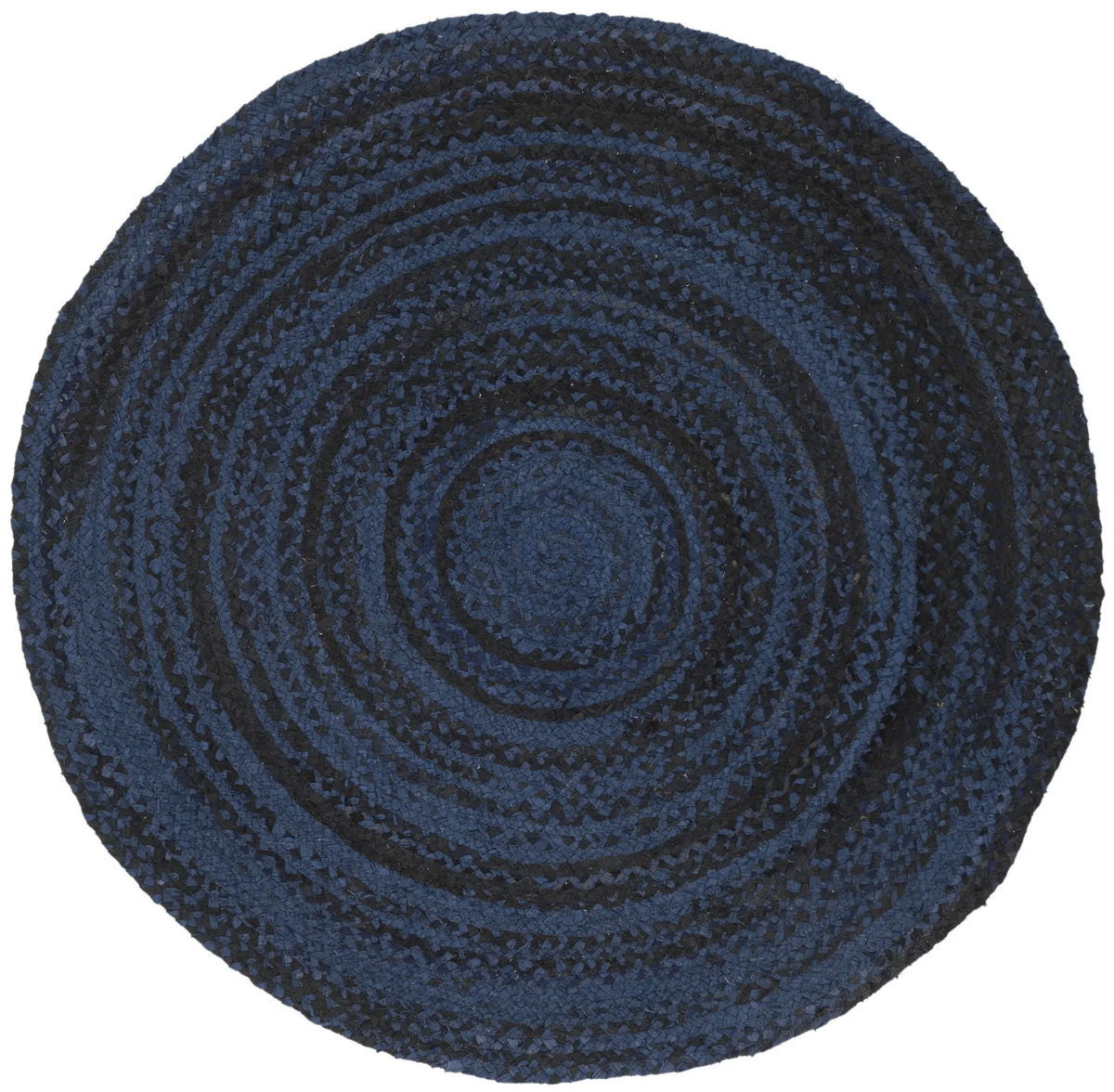 Safavieh Braided 4'-0" x 4'-0" Rug in Navy / Black