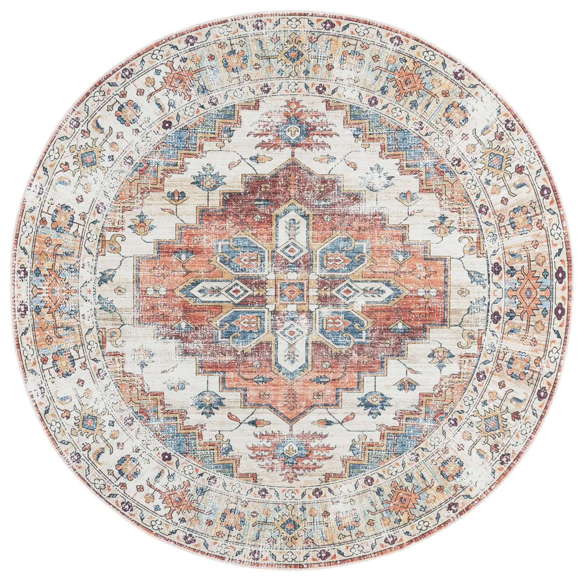 Safavieh Arizona 6'-0" x 6'-0" Rug in Rust / Beige