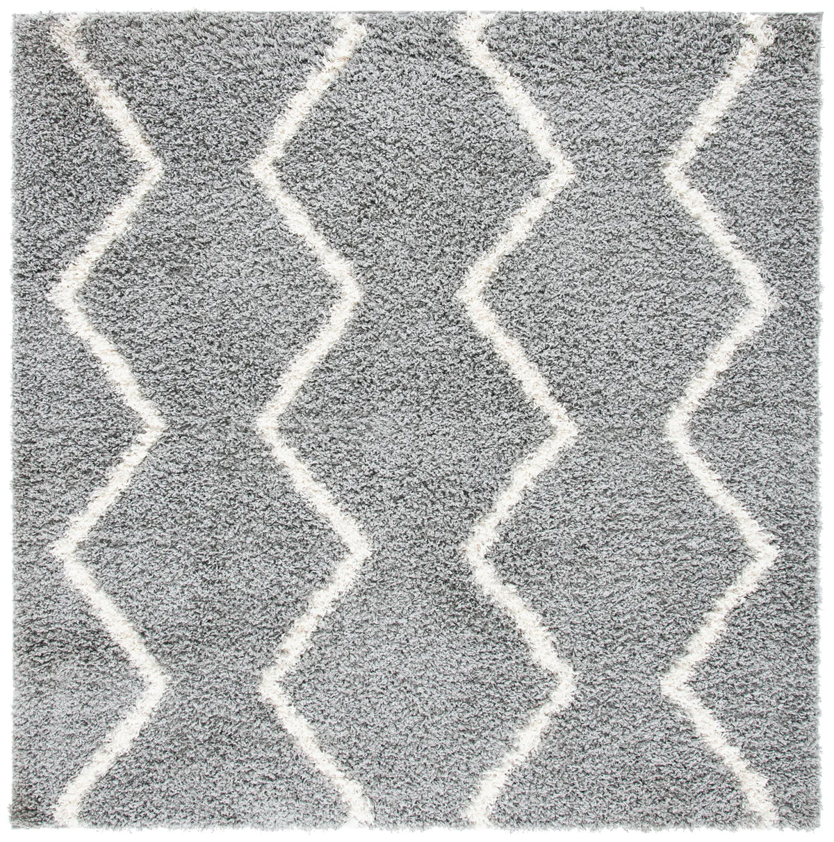 Safavieh Venus Shag 500 6'-7" x 6'-7" Rug in Grey / Ivory