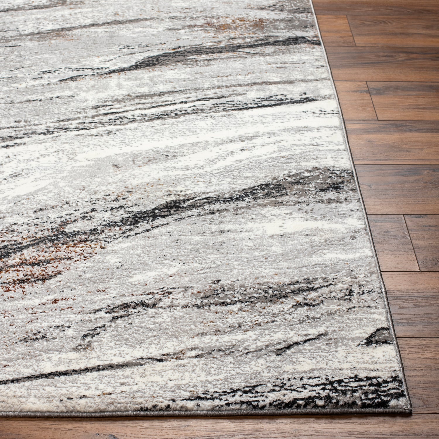 Surya Allegro Plus Agp-2307 Ivory, Charcoal, Light Gray, Black, Rust, Amber Rug.