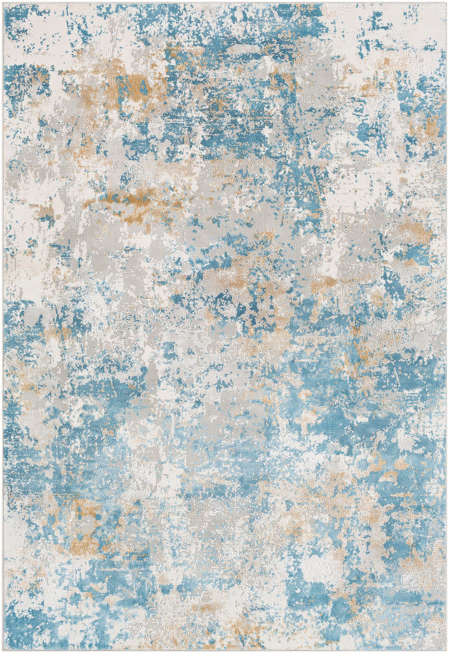 Surya Aisha Ais-2302 Sky Blue, Mustard, Light Gray, White Rugs.