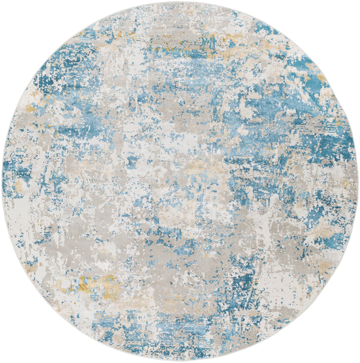Surya Aisha Ais-2302 Sky Blue, Mustard, Light Gray, White Rugs.