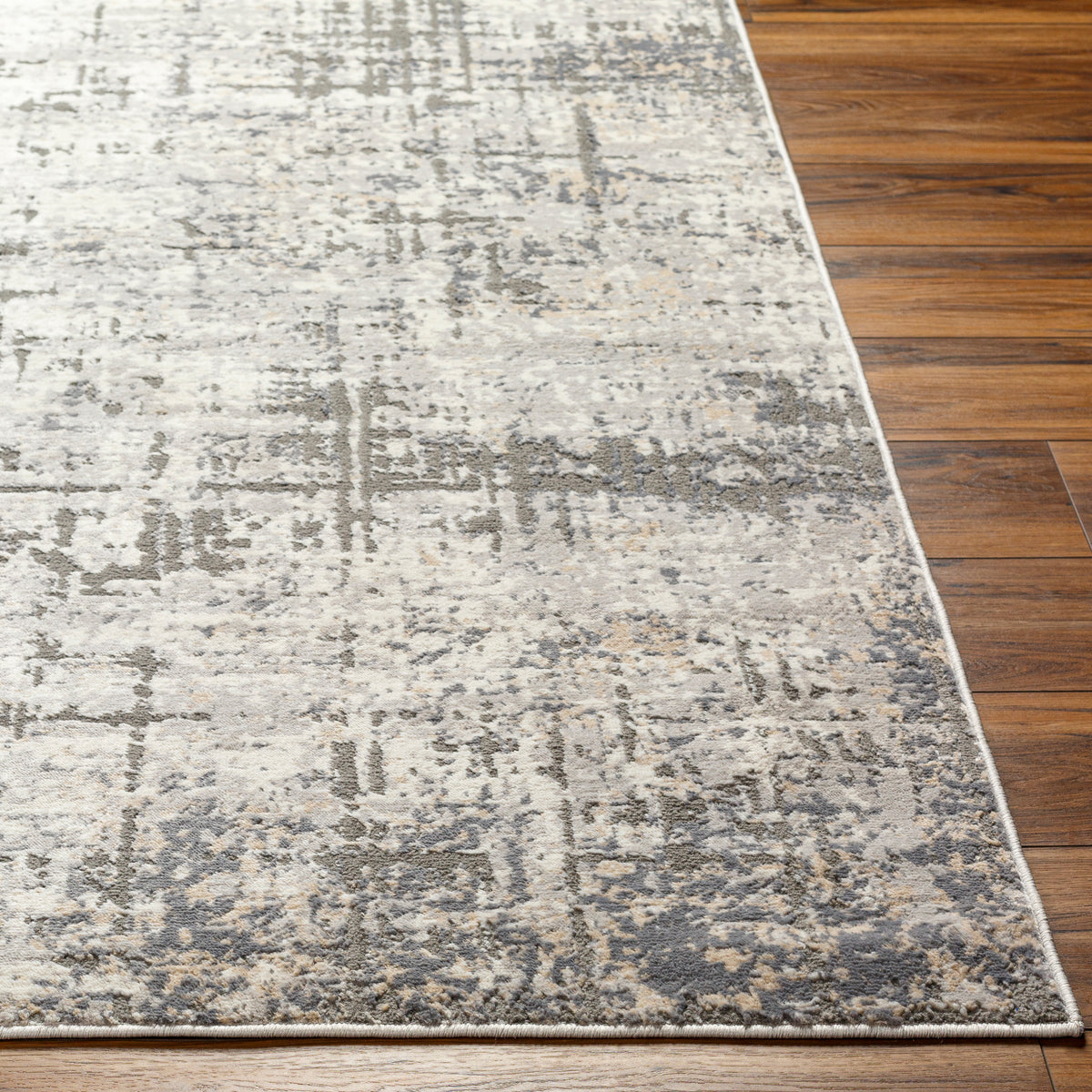 Surya Alamo Alo-2310 Gray, Off-White, Charcoal, Black, Tan Rug.
