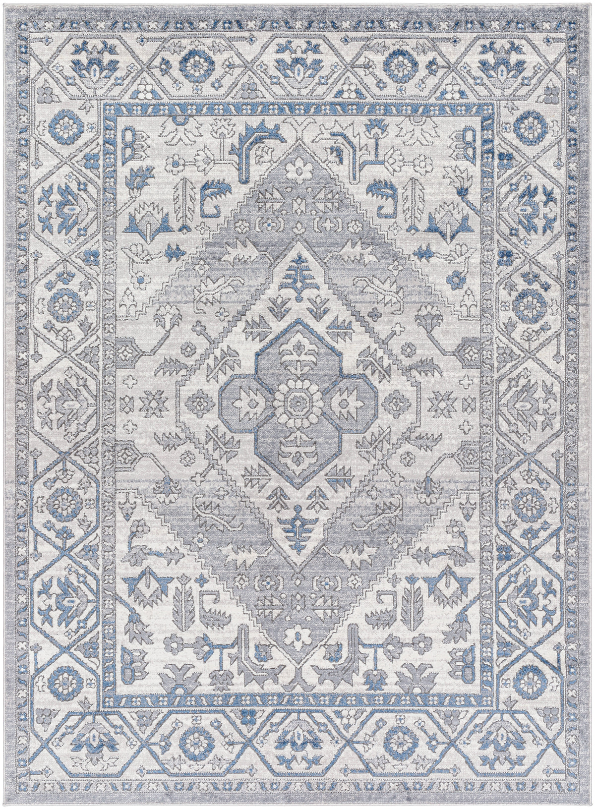 Surya Alamo Alo-2318 Black, Gray, Navy, Off-White Rug.