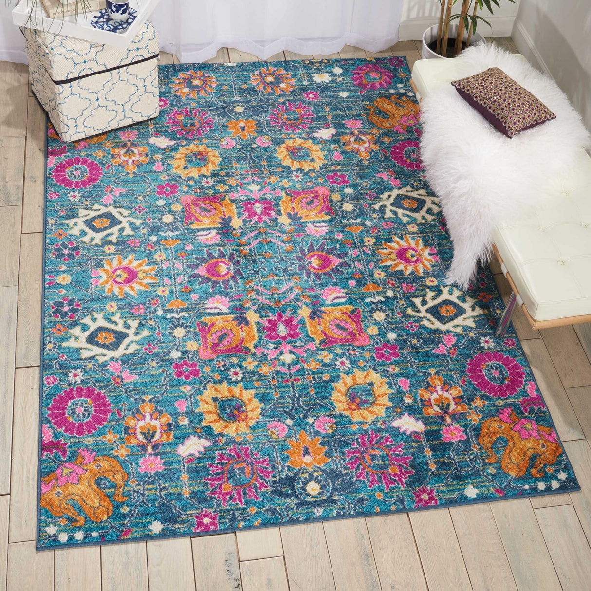 Nourison Passion PSN01 Machine Made Denim Rug