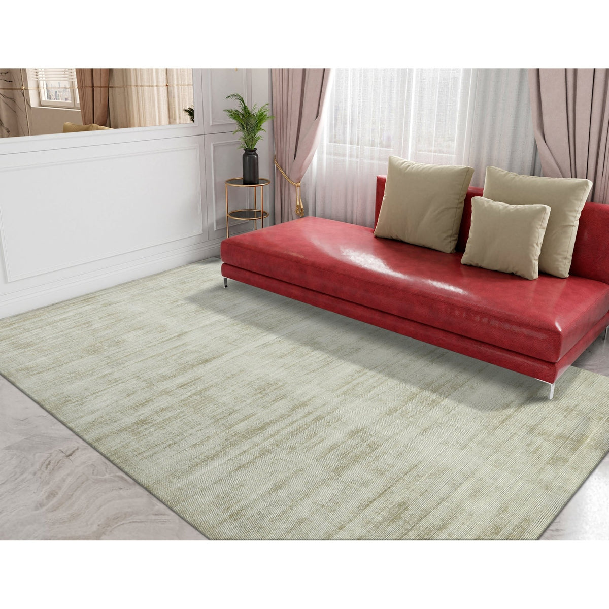 Amer Affinity Contemporary Striped Hand-Woven Sand Area Rug