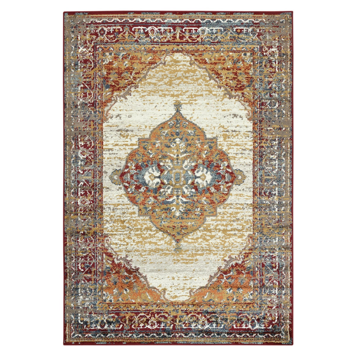 Amer Allure Classic Medallion Power-Loom Beige/Red Area Rug
